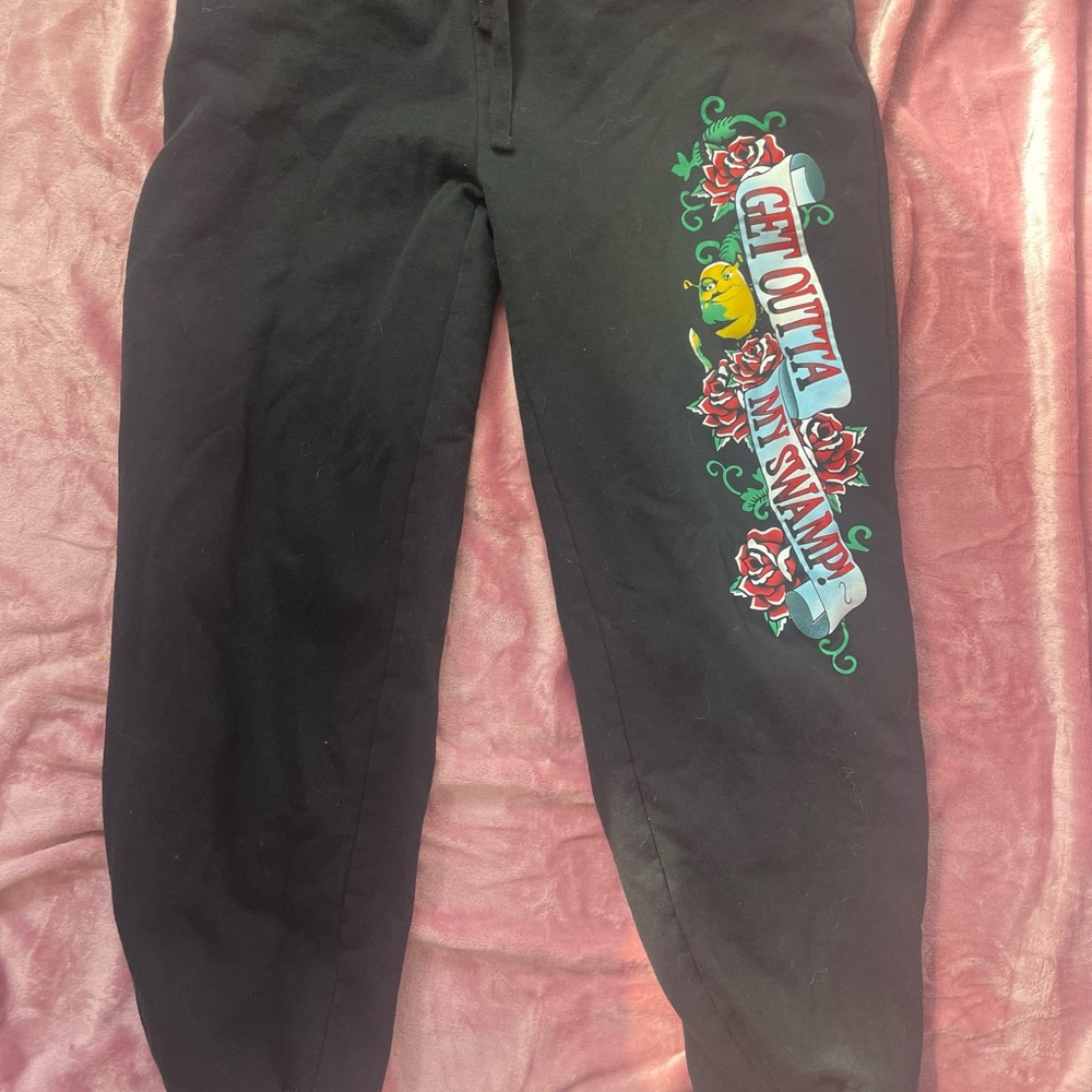 Shrek Sweatpants with Ed Hardy Design